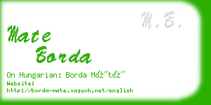 mate borda business card